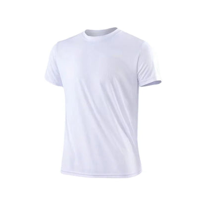 Men's quick dry sport T-shirt by R.E.D. Shopping, moisture-wicking gym and running top, lightweight and breathable activewear.