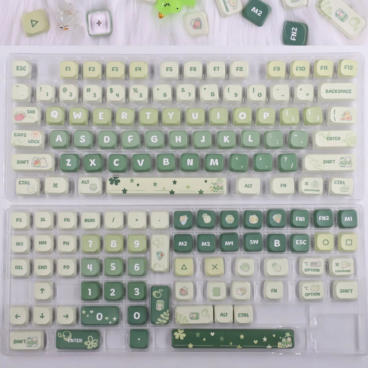 143 Key Low Profile PBT Keycaps – RGB Shine-Through, 60%/87/104, Cherry/Gateron MX