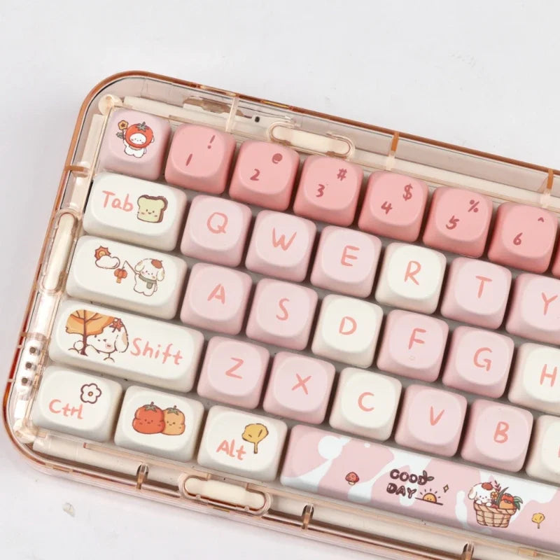 MOA Profile Cute Fall Puppy Gradient Keycap Set – Mechanical Keyboard