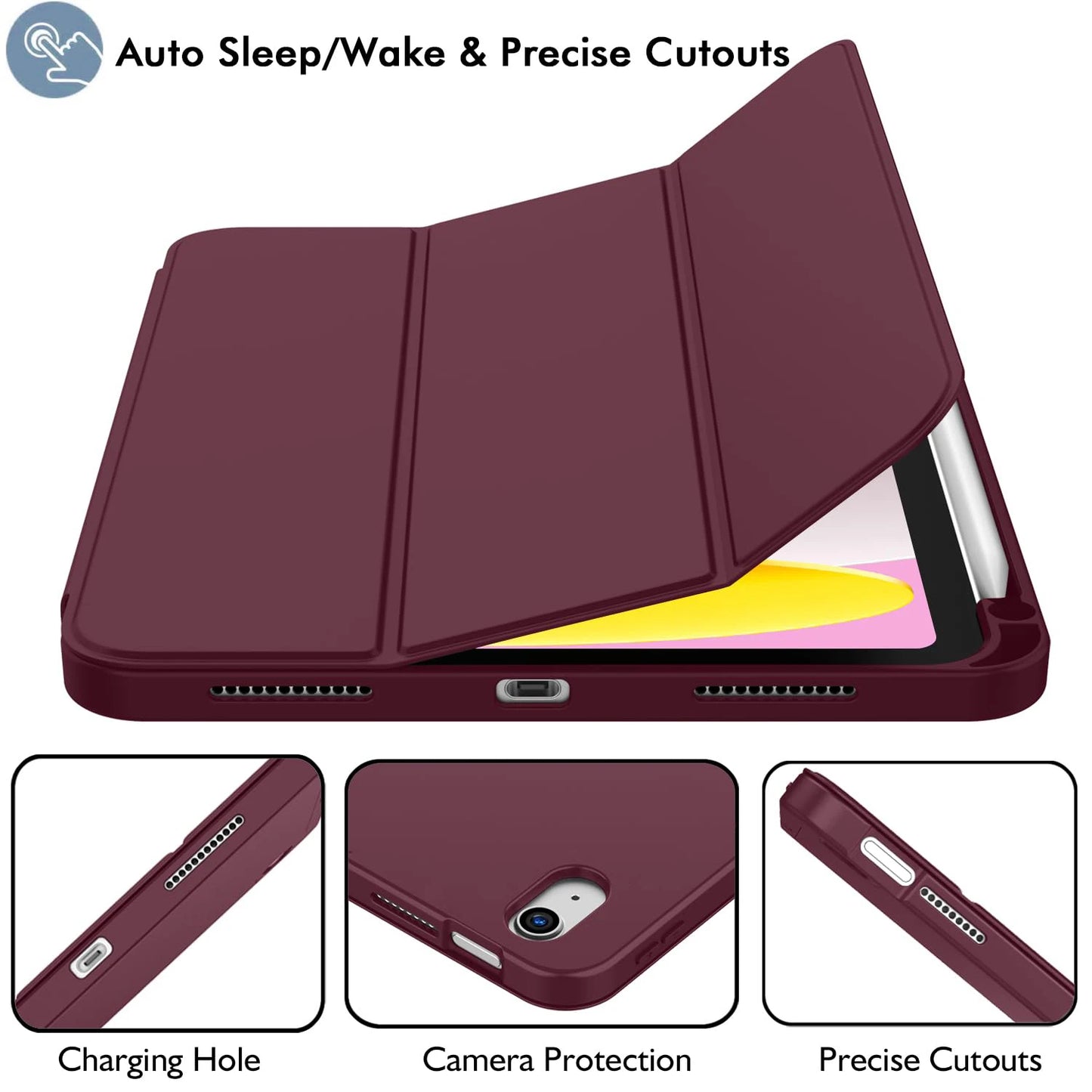 Magnetic Flip Smart Stand iPad Case with Pencil Holder – 11" 2025 / 10.9" 2022