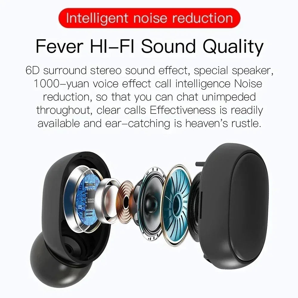 E6S TWS Wireless Bluetooth Earphones - Noise Cancelling with Microphone