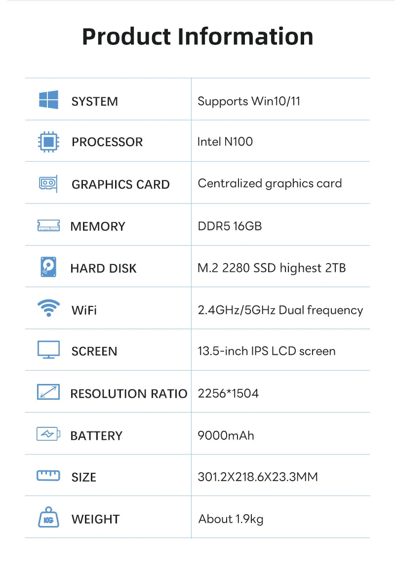 BYONE 13.5" Dual Screen 2-in-1 Touch Laptop | Intel N100 | 16GB DDR5 | Up to 2TB SSD | 2.5K UHD | 9000mAh | 180° Foldable