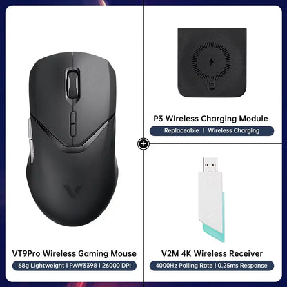 Rapoo VT9PRO Wireless Gaming Mouse – 68g Ultra-Light, PAW3395 26000DPI, 8K Polling, 8 Buttons
