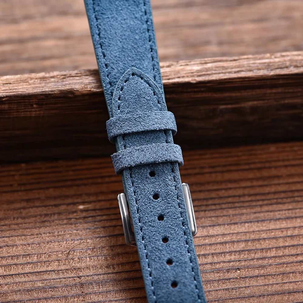Vintage Suede Leather Watch Band – Quick Release 18/19/20/22mm for Men & Women