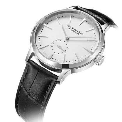 Seagull Men's Business Mechanical Watch – 50M Waterproof, Leather Strap, Valentine Gift
