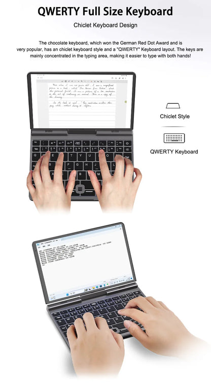 CRELANDER P8 8" 2-in-1 Mini Laptop | Intel N150 | 12GB DDR5 | Touch Screen | WiFi 6 | Win 11 | Pocket PC