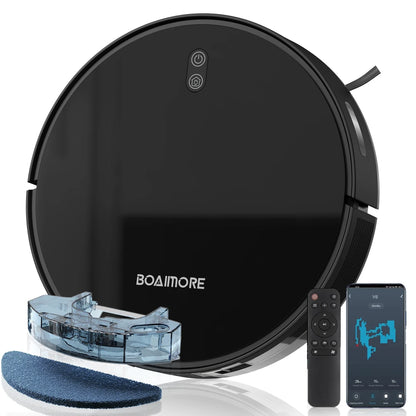 Robot Vacuum & Mop Combo – 6000PA Suction, WiFi & Voice Control, Auto-Recharge, Pet Hair | V6