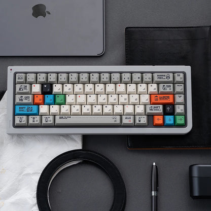 Retro Gray PBT Keycaps 140+ Keys – Cherry Profile, Five-Sided Dye-Sub, 64/87/98/108