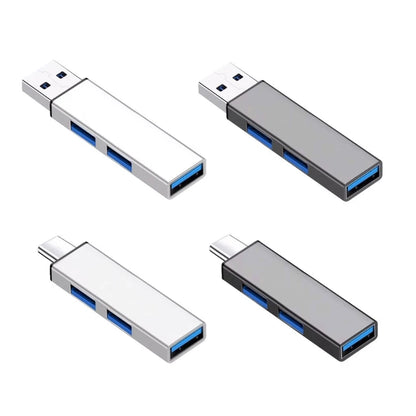 QXNF 3-Port Mini USB Hub — USB 3.0 + 2x USB 2.0 Expander Dongle