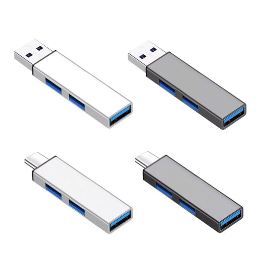 QXNF 3-Port Mini USB Hub — USB 3.0 + 2x USB 2.0 Expander Dongle