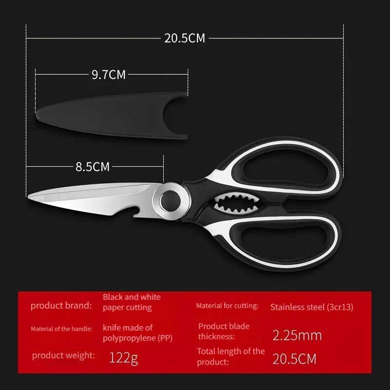 Multifunctional Kitchen Scissors | Stainless Steel Meat, Fish & Food Cutting Shears