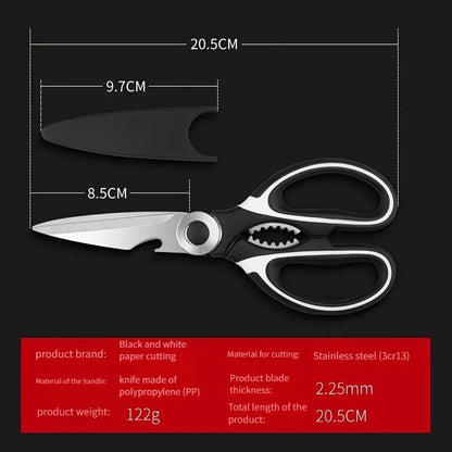 Multifunctional Kitchen Scissors | Stainless Steel Meat, Fish & Food Cutting Shears