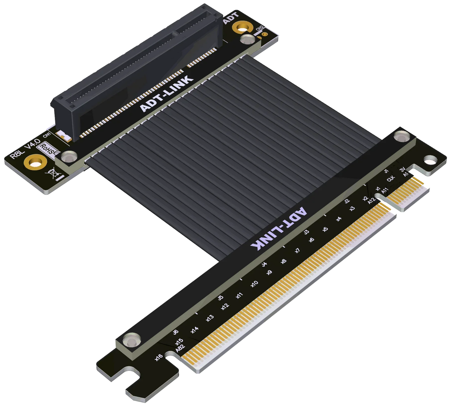 ADT-Link PCIe 4.0 Riser Cable – X16 to X1/X4/X8/M.2/NVMe/U.2, Gen4 Extension Adapter (R31SL)