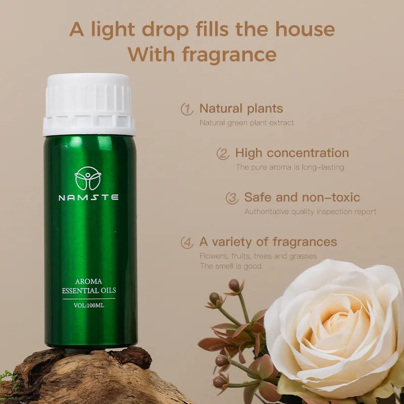 NAMSTE Hotel Signature Scent Essential Oil Diffuser – 300ml, 10 Luxury Fragrances, Home Air Freshener