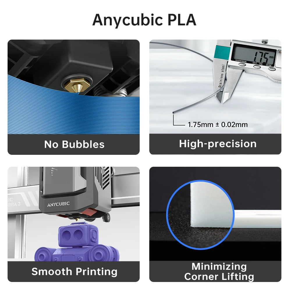 ANYCUBIC 10KG Spooless PLA Filament 1.75mm – Refill for Kobra 3 & S1C