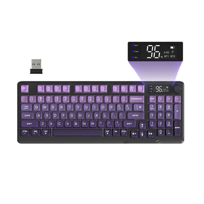 ZIYOU LANG Wireless Gaming Keyboard – Display Screen, Knob, BT/2.4GHz, Quiet Membrane, 3000mAh