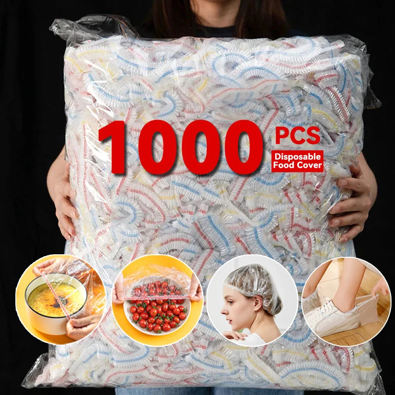 Elastic Food Cover Bags | Reusable PE Cling Wrap for Plates & Bowls | 50–1000 pcs