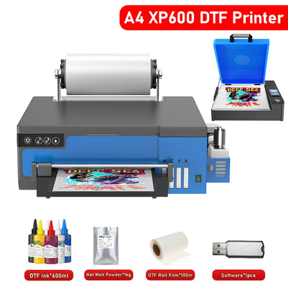A3 XP600 DTF Printer with Roll Feeder – Direct to Film T-Shirt Printing Machine