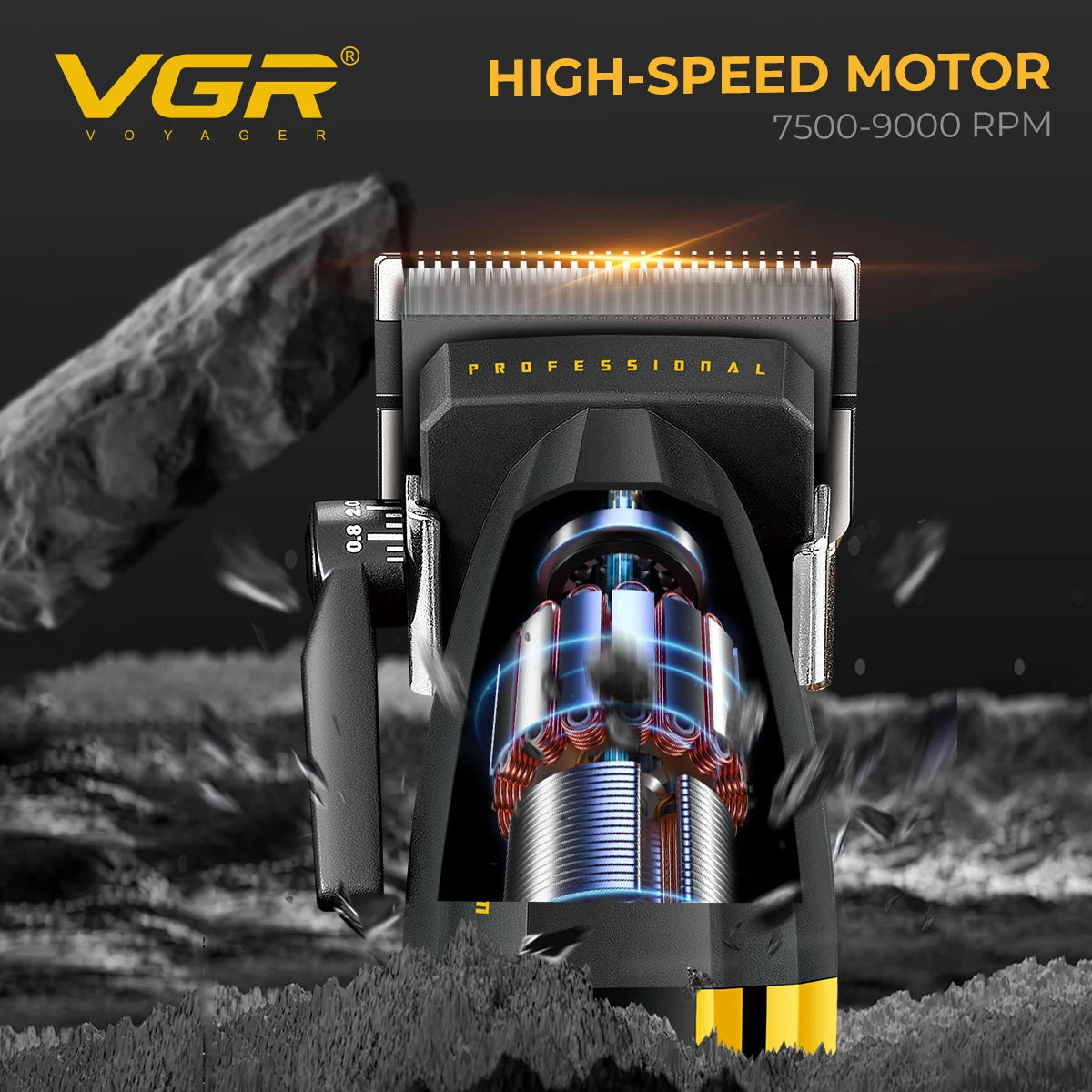 VGR Clipper Professional Hair Trimmer Electric Hair Cutting Machine 9000 RPM Hair Clipper Barber Cordless Clipper for Men V-285