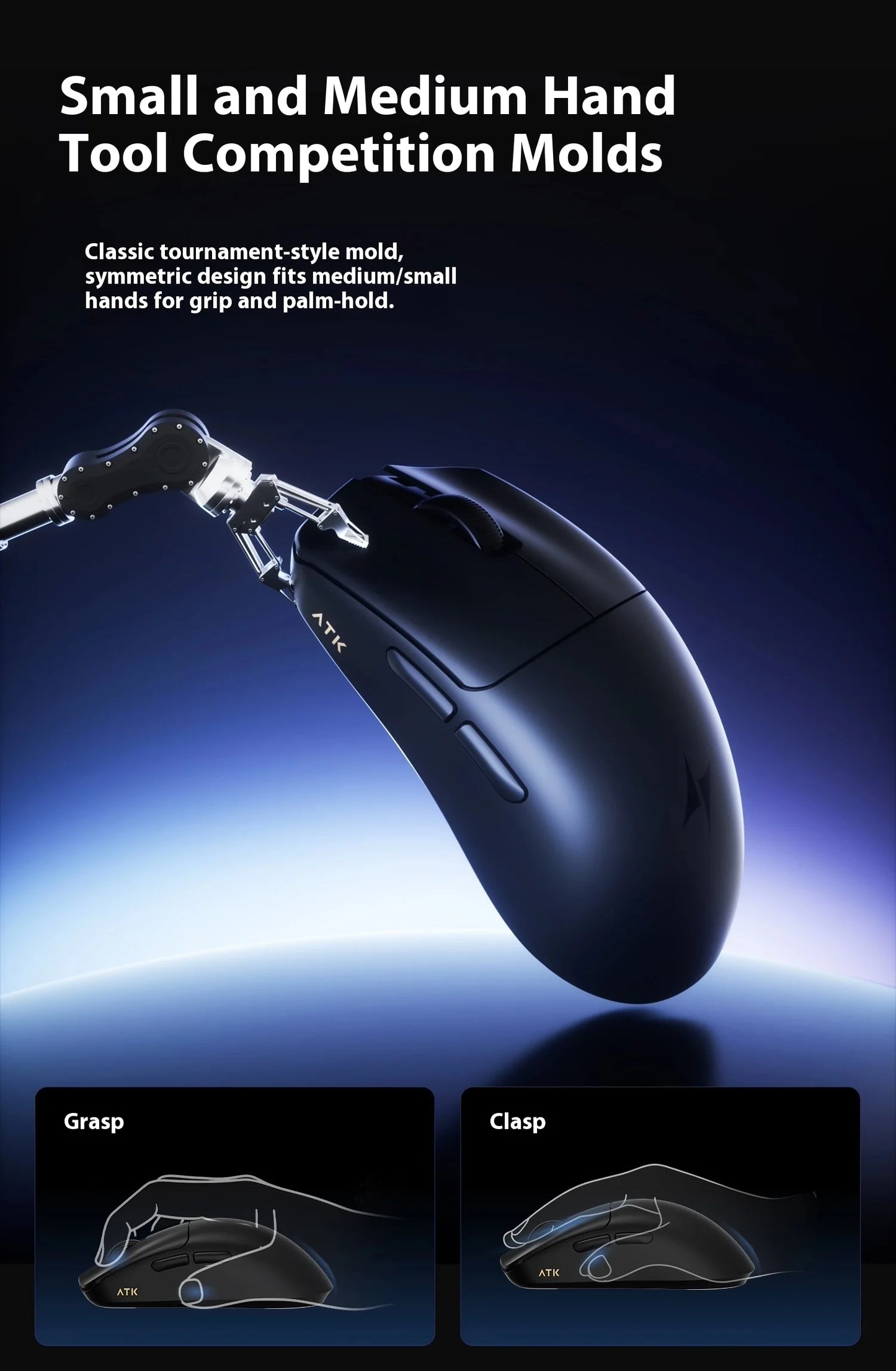 ATK F1 V2 Wireless Gaming Mouse – PAW3950, 38g Ultra-Light, 750IPS, 0.243ms Latency for FPS
