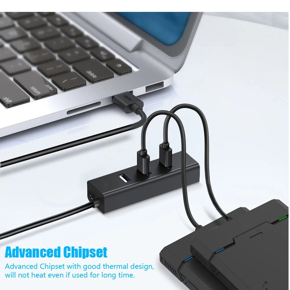 USB 2.0 Hub – Multi-Port USB Splitter for PC, Laptop & Mac