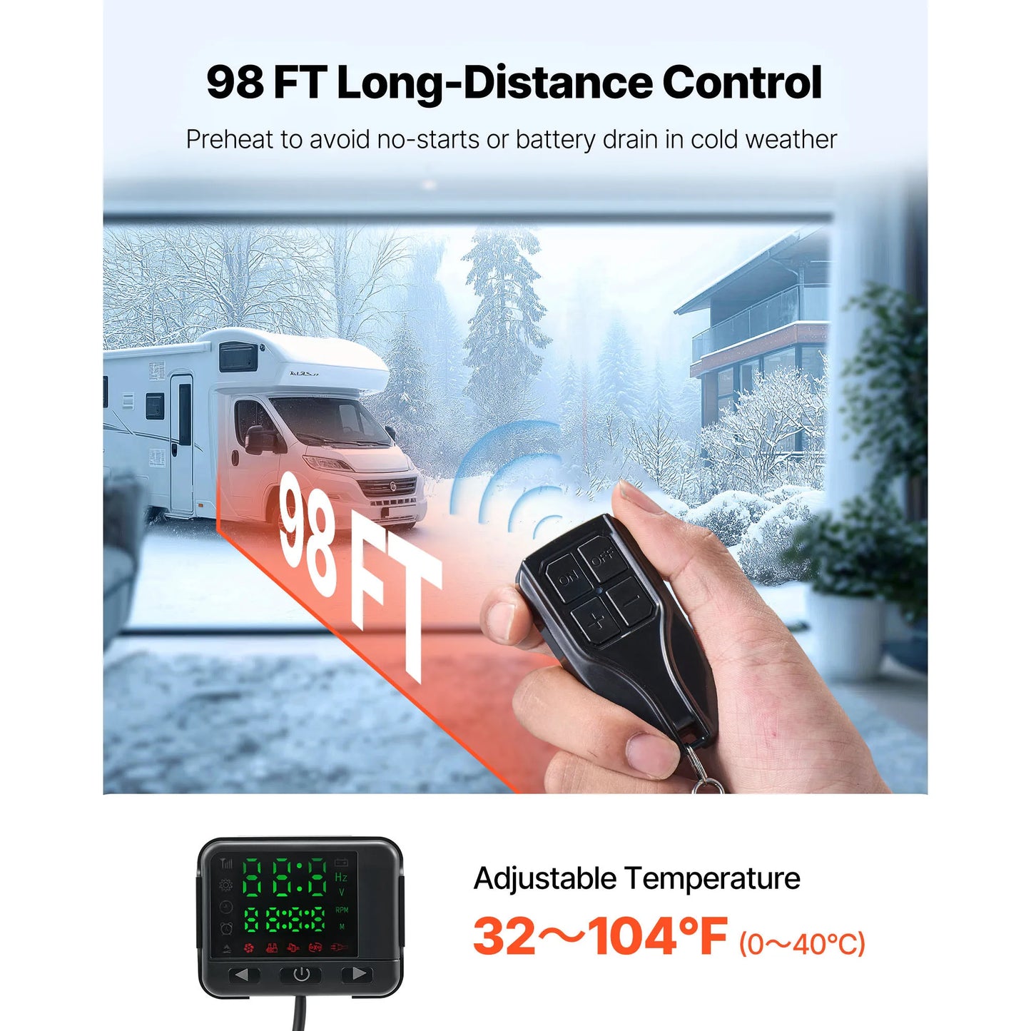 SucceBuy 8KW Diesel Air Heater | LCD Panel, Remote Control, Low Noise Parking Heater for Truck, Trailer & Boat