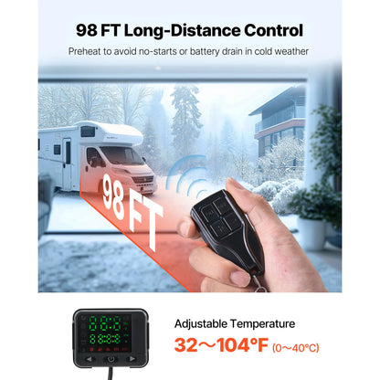 SucceBuy 8KW Diesel Air Heater | LCD Panel, Remote Control, Low Noise Parking Heater for Truck, Trailer & Boat