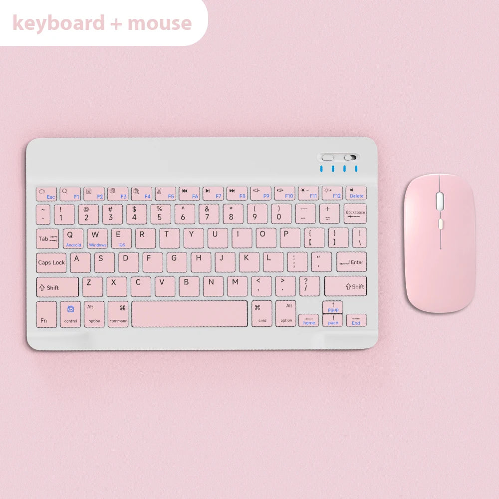 R.E.D. Shopping Bluetooth keyboard and mouse set for iPad, tablet, Android, and Windows devices, with sleek black design