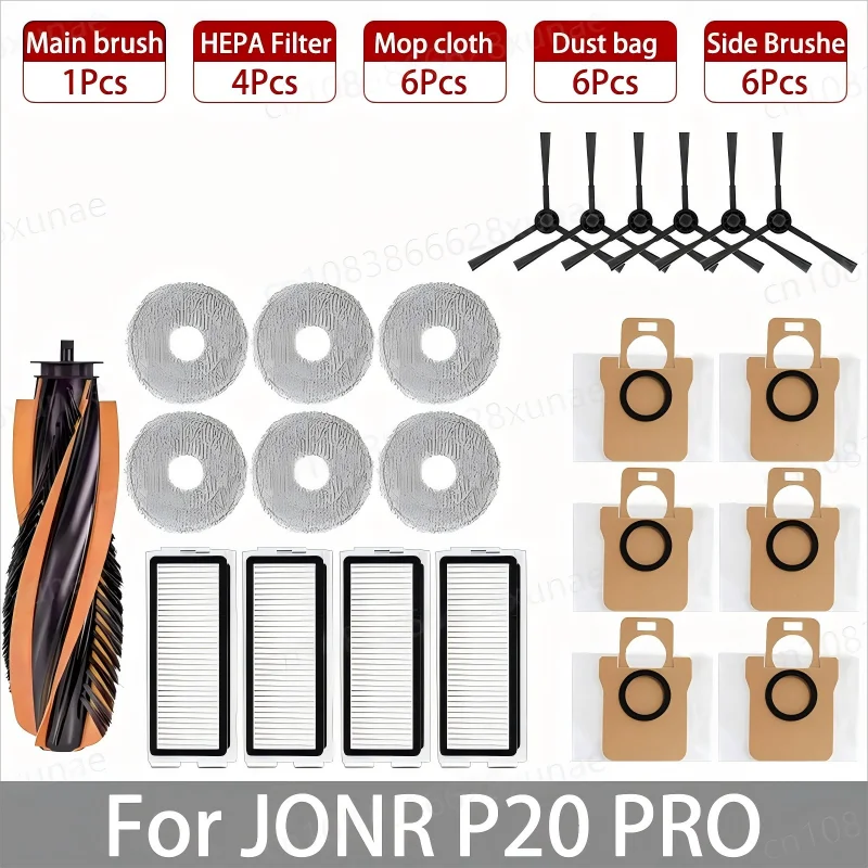 JONR P20 PRO / T5 Pro Robot Vacuum Spare Parts – Brush, Filter, Mop & Dust Bag
