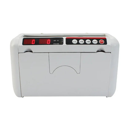 Portable R.E.D. Shopping K-1000 money counter with multi-currency bill detector and battery, for retail point of sale use.