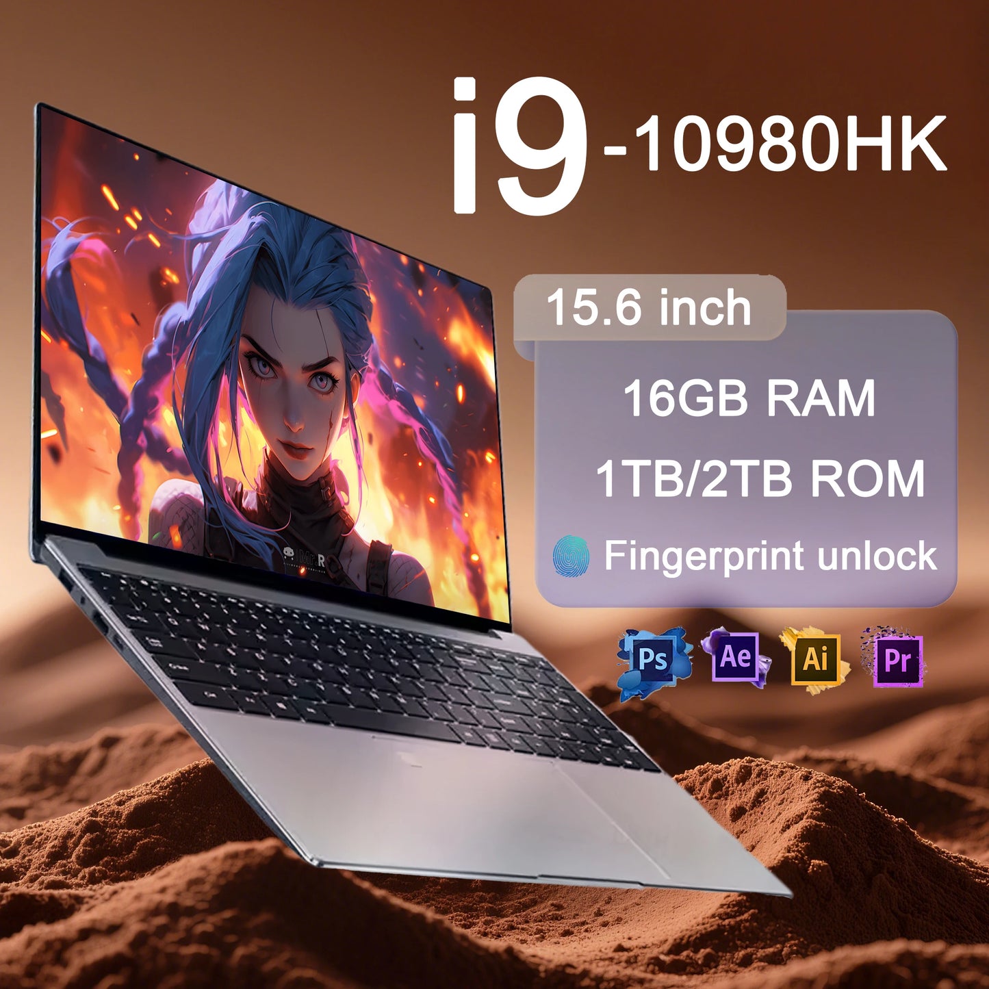 15.6" Laptop Intel Core i9-10980HK – 16GB RAM 1TB SSD Fingerprint Backlit Keyboard Windows 11