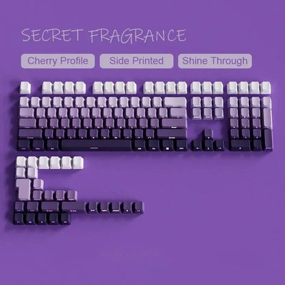 Cherry Profile PBT Keycaps 133+ Keys – White Side-Printed Shine-Through for MX Switches