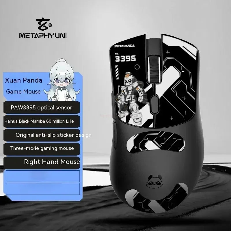 Metaphyuni Metapanda P1 Pro Wireless Gaming Mouse – PAW3395, Low Latency, Lightweight, Ergonomic