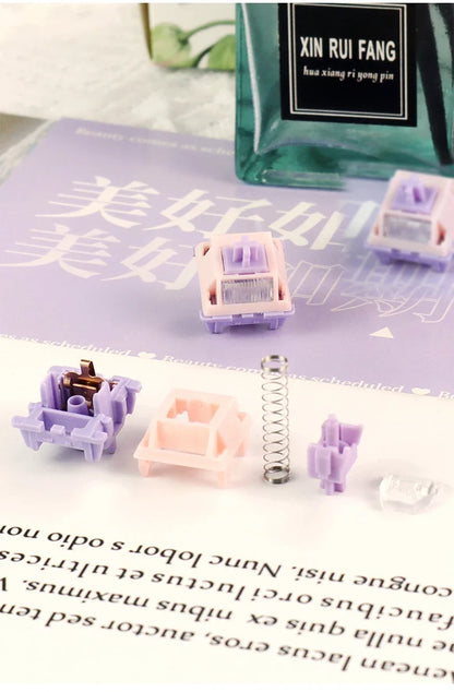 MMD Princess V4 Mechanical Keyboard Switches – 5-Pin Linear & Tactile, RGB, Lubricated, 10–110 PCS