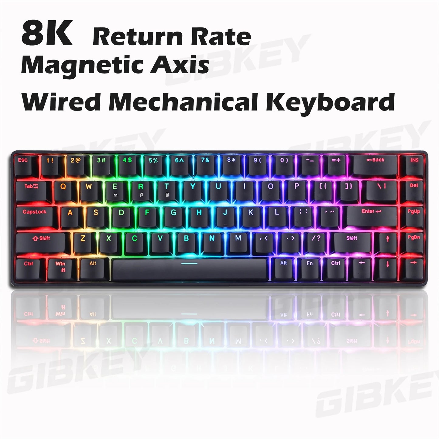 GIBKEY Raven 68 Magnetic Axis Mechanical Keyboard – 8K Return Rate, Hot-Swap, RGB