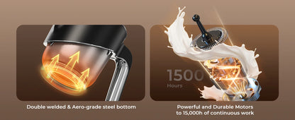 8-in-1 Electric Milk Frother & Steamer | 400ml | Hot & Cold Foam | Dishwasher Safe | Coffee Latte Cappuccino