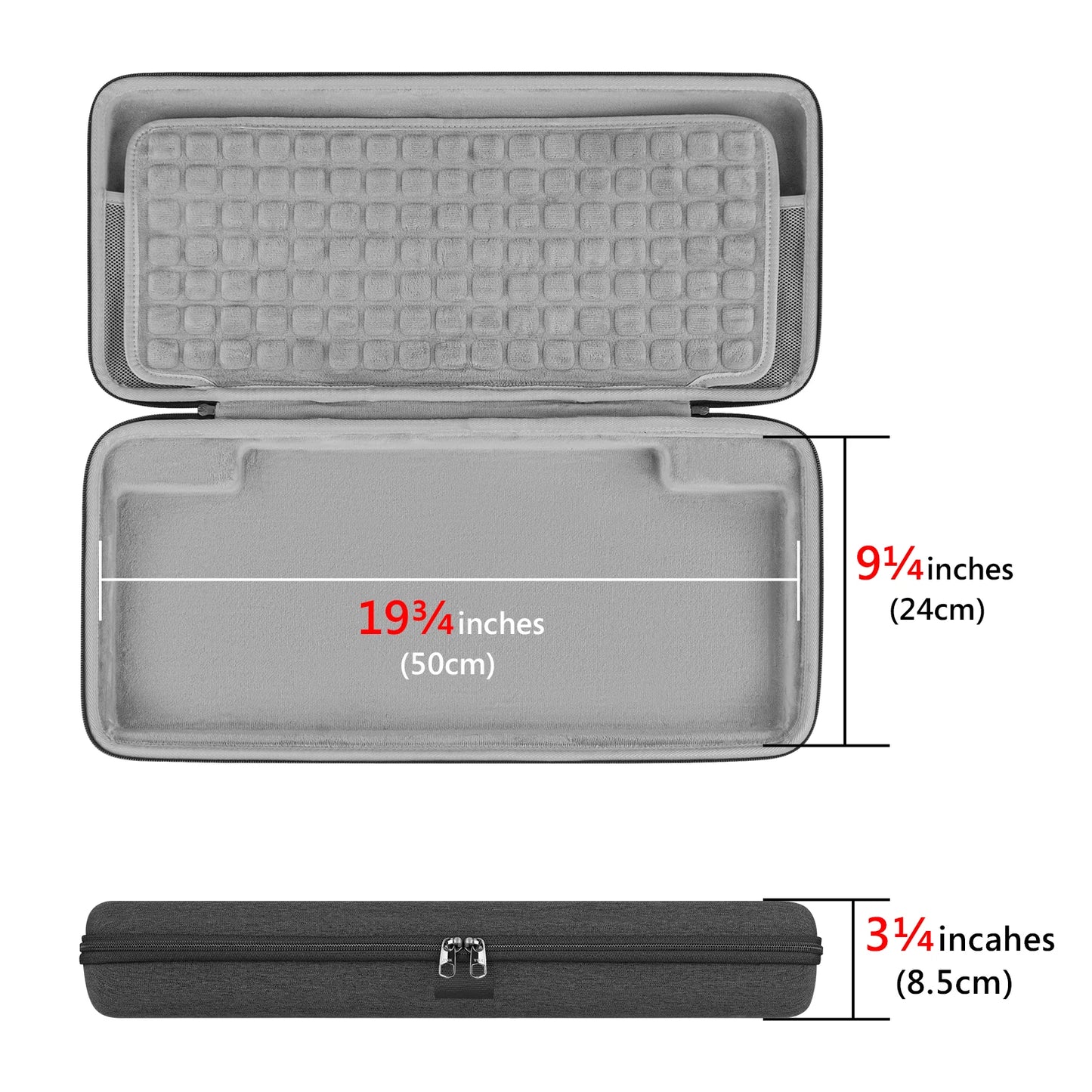 Geekria Full Size Keyboard Case, Hard Shell Travel Carrying Bag for 118 Key 104 Key Keyboards, Compatible with Corsair K100, K95