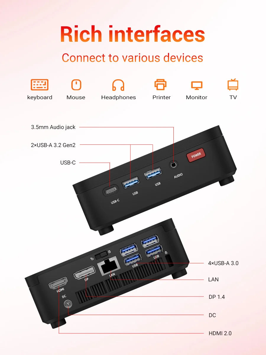 FIREBAT R3 Mini PC AMD Ryzen 3 4300U | 16GB RAM | 512GB SSD | WiFi 6 | 3×4K | Windows 11