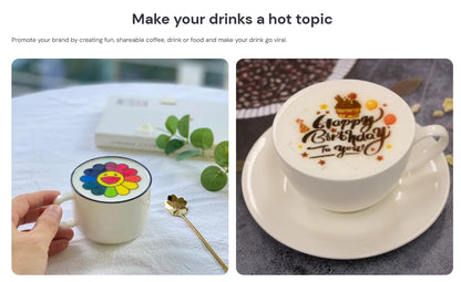 EVEBOT 3D Latte Art Coffee Printer – Automatic Beverage Food Selfie Printer, WiFi