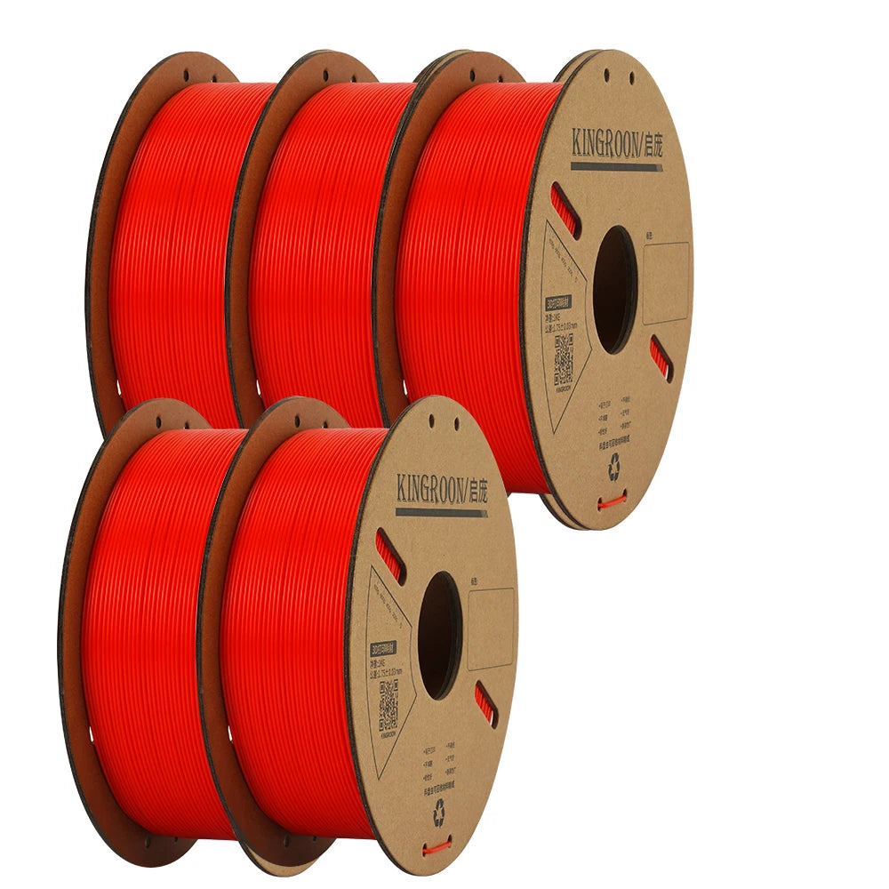 KINGROON PLA Filament 1.75mm – 5 or 10 Rolls, Mixed Colors, No Bubble
