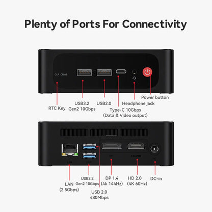 Beelink SER5 Max Mini PC – AMD Ryzen 7 6800U/7735HS, DDR5, WiFi 6, 2.5G LAN