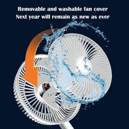 Kasydoff USB Desk Fan – 3600mAh Rechargeable, 4-Speed, 7-Blade Oscillating, Timer, Quiet Cooling Fan for Home & Office