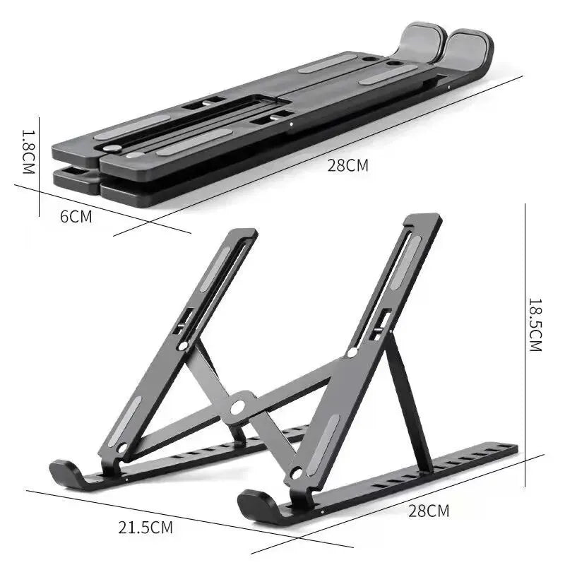 Aluminum Alloy Foldable Laptop Stand – Adjustable, Non-Slip, Portable | MacBook & Tablet Holder