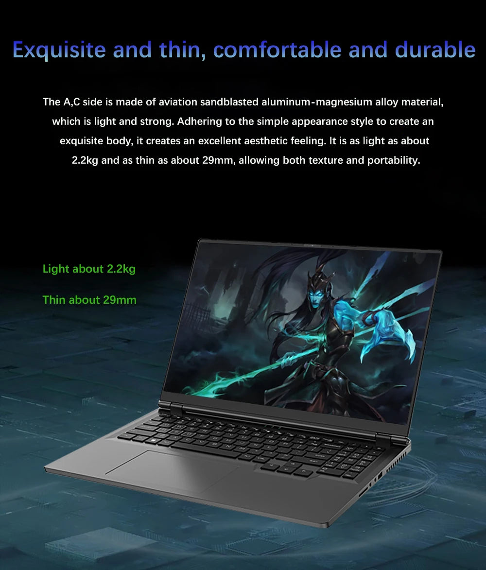 16.1" Gaming Laptop Intel i9-12900H NVIDIA RTX 3060 6G – 2.5K 144Hz RGB Windows 11 WiFi 6