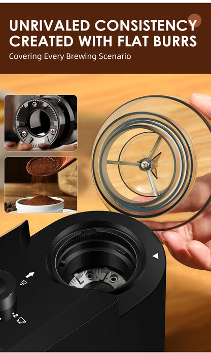 KIRAINAFLY Automatic Burr Mill Coffee Grinder 200W | 28 Grind Settings