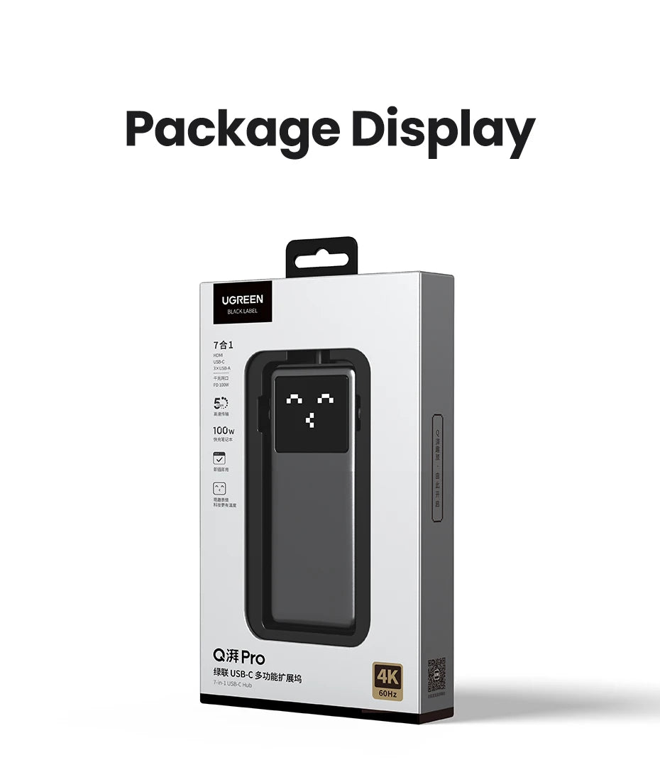 UGREEN Uno USB-C Hub – 4K60Hz HDMI, 1Gbps LAN, PD100W, USB 3.0
