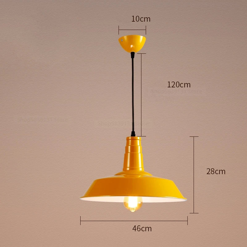 Nordic Industrial Retro Pendant Light – E27 Vintage Loft Bar Cafe Lamp