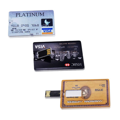 New Credit Bank Card USB Flash Drive 2.0 Custom Logo 4gb 8gb 16gb 32gb 128mb memory Stick Pendrive HSBC MasterCard Bradesco gift