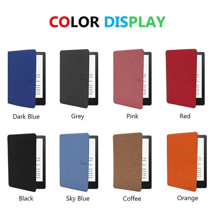 Protective shell cover for all-new Kindle 2022 11th Gen with built-in light, smart case, black e-reader sleeve with R.E.D. Shopping branding