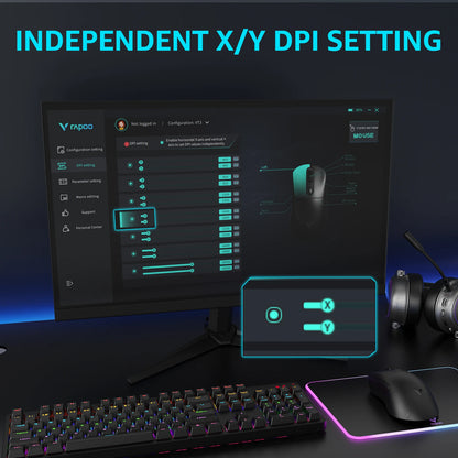 Rapoo VT3 GEN-2 Wireless Gaming Mouse – 53g, 8KHz, 26000DPI, 10 Buttons